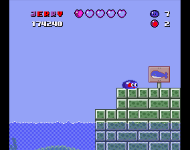 The whale sign in SmartBall is a complete non-sequitur, since there is no whale segment. In Jerry Boy there IS a whale segment, which is only slightly less weird than a random whale sign with no context or purpose.